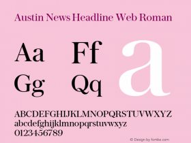 Austin News Headline Web Roman Version 1.1 2015 Font Sample