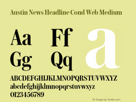 Austin News Headline Cond Web Medium Version 1.1 2016 Font Sample