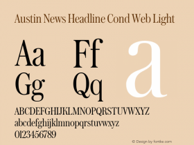 Austin News Headline Cond Web Light Version 1.1 2016 Font Sample