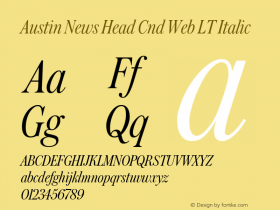 Austin News Head Cnd Web LT Italic Version 1.1 2016 Font Sample