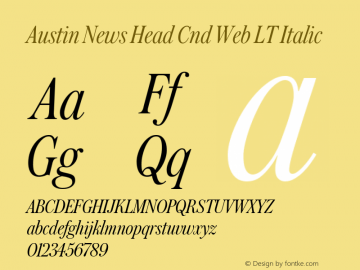 Austin News Head Cnd Web LT Italic Version 1.1 2016图片样张