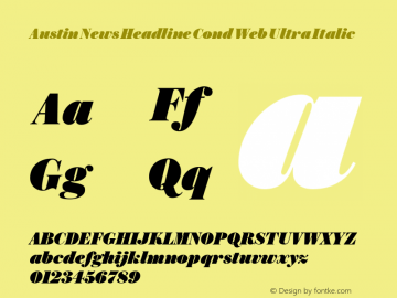 Austin News Headline Cond Web Ultra Italic Version 1.1 2016图片样张