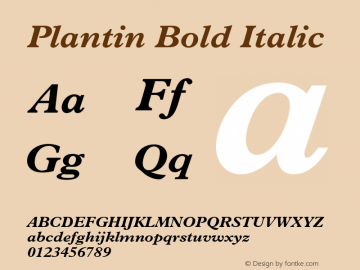 Plantin Bold Italic OTF 1.0;PS 001.001;Core 1.0.22图片样张
