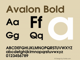 Avalon Bold v1.0c Font Sample