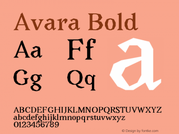 Avara Bold Version 001.000图片样张