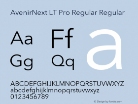 AvenirNext LT Pro Regular Regular Version 1.100;PS 001.001;hotconv 1.0.38 Font Sample