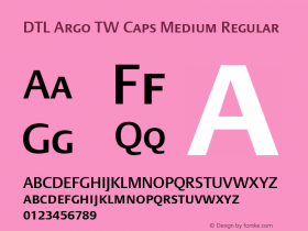 DTL Argo TW Caps Medium Regular Version 001.000 Font Sample