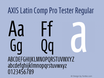 AXIS Latin Comp Pro Tester Regular Version 1.101;PS 1.000;Core 1.0.38;makeotf.lib1.6.5960; TT 0.93图片样张