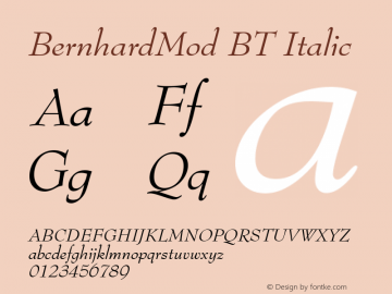 BernhardMod BT Italic mfgpctt-v1.52 Monday, January 18, 1993 4:01:10 pm (EST) Font Sample