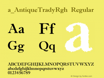 a_AntiqueTradyRgh Regular 01.03 Font Sample