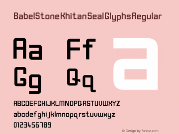 BabelStone Khitan Seal Glyphs Regular Version 1.002 June 20, 2013 Font Sample