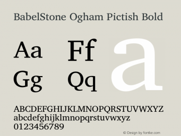 BabelStone Ogham Pictish Bold Version 1.00 June 3, 2013, initial release Font Sample