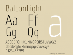 BalconLight ☞ Version 1.000;com.myfonts.easy.tdf.balcon.light.wfkit2.version.4hdc图片样张