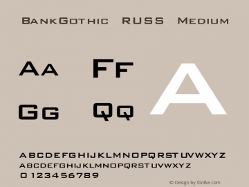 BankGothic RUSS Medium mfgpctt-v1.52 Monday, January图片样张