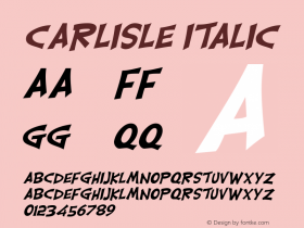 Carlisle Italic The IMSI MasterFonts Collection, tm 1995 IMSI Font Sample