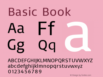 Basic Book Version 1.001 Font Sample