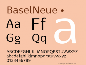 BaselNeue ☞ Version 1.000 2014 initial release; ttfautohint (v1.1) -l 8 -r 50 -G 200 -x 14 -D latn -f none -w G;com.myfonts.easy.isaco.basel-neue.regular.wfkit2.version.4hLZ Font Sample