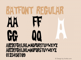 BatFont Regular Macromedia Fontographer 4.1.5 2/13/04图片样张