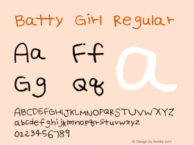 Batty Girl Regular Version 1.00 February 20, 2009, initial release图片样张