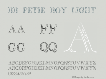 BB Petie Boy Light Version 1.0 Font Sample