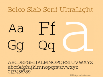 Belco Slab Serif UltraLight 1.000图片样张