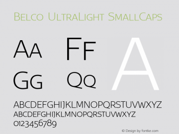 Belco UltraLight SmallCaps 1.001 Font Sample