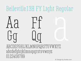 Belleville13H FY Light Regular Version 1.000 Font Sample