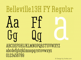 Belleville13H FY Regular Version 1.000 Font Sample