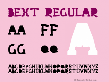 Bext Regular Version 1.000 http://www.behance.net/iam-MRfrukta Font Sample