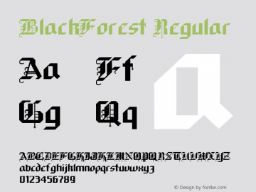 BlackForest Regular Converted from F:\WINDOWS\TTFONTS\BLKFORST.TF1 by ALLTYPE图片样张