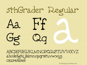 5thGrader Regular The IMSI MasterFonts Collection, tm 1995, 1996 IMSI (International Microcomputer Software Inc.) Font Sample