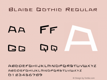 Blaise Gothic Regular 1.2.1 Font Sample