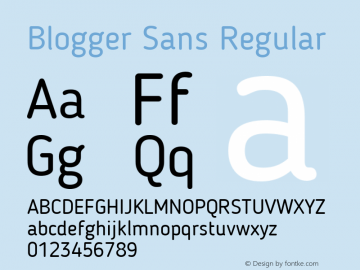 Blogger Sans Regular 1.21; CC 4.0 BY-ND Font Sample