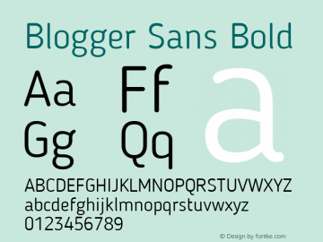 Blogger Sans Bold 1.21; CC 4.0 BY-ND Font Sample