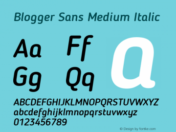 Blogger Sans Medium Italic 1.2; CC 4.0 BY-ND图片样张