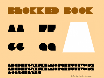 Blokked Book Version Fontographer 4.7 10/ Font Sample