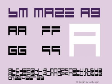 BM maze A9 Macromedia Fontographer 4.1J 01.1.15 Font Sample