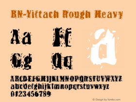 BN-Yiftach Rough Heavy 1999; 2.1 Font Sample