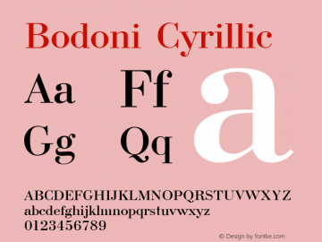 Bodoni Cyrillic 001.000 Font Sample