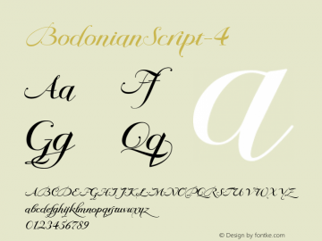 BodonianScript-4 ☞ Version 001.000;com.myfonts.easy.wiescherdesign.bodonian-script.4.wfkit2.version.3PmD图片样张