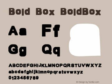 Bold Box BoldBox Version 1.00 February 12, 20 Font Sample