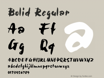Bolid Regular Unknown Font Sample