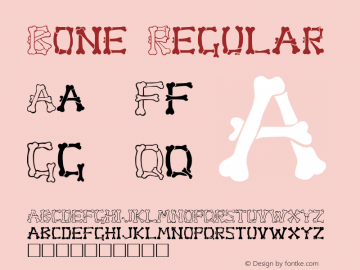 Bone Regular Altsys Fontographer 3.5  1/9/97 Font Sample