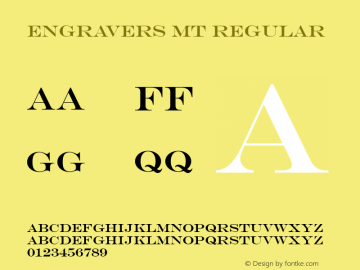 Engravers MT Regular Version 1.60图片样张