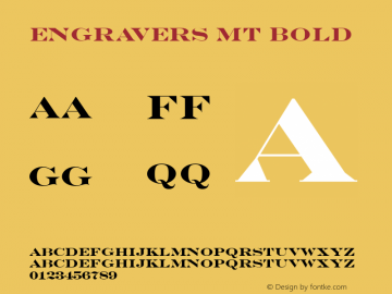 Engravers MT Bold Version 1.00图片样张