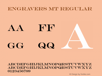 Engravers MT Regular Version 1.50图片样张