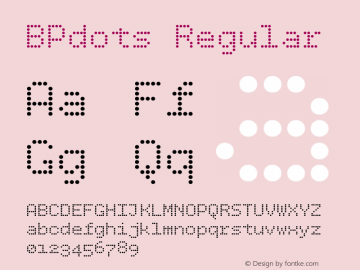 BPdots Regular Version 1.000 Font Sample