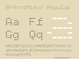 BPdotsMinus Regular Version 1.00图片样张