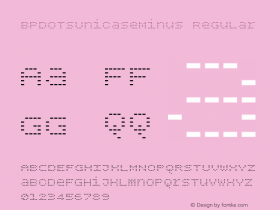 BPdotsUnicaseMinus Regular Version 1.000 Font Sample