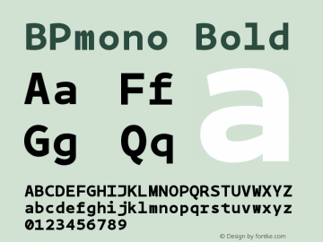 BPmono Bold Version 1.000 Font Sample